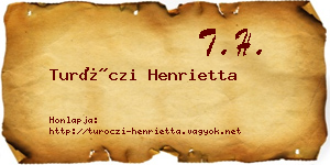 Turóczi Henrietta névjegykártya