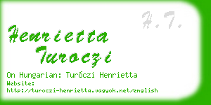 henrietta turoczi business card